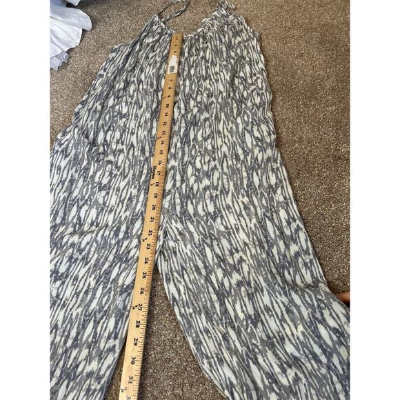 J Valdi Printed Flowy Cover-Up Jumpsuit  cover-up with flared legs POCKETS sz LG - Picture 6 of 10